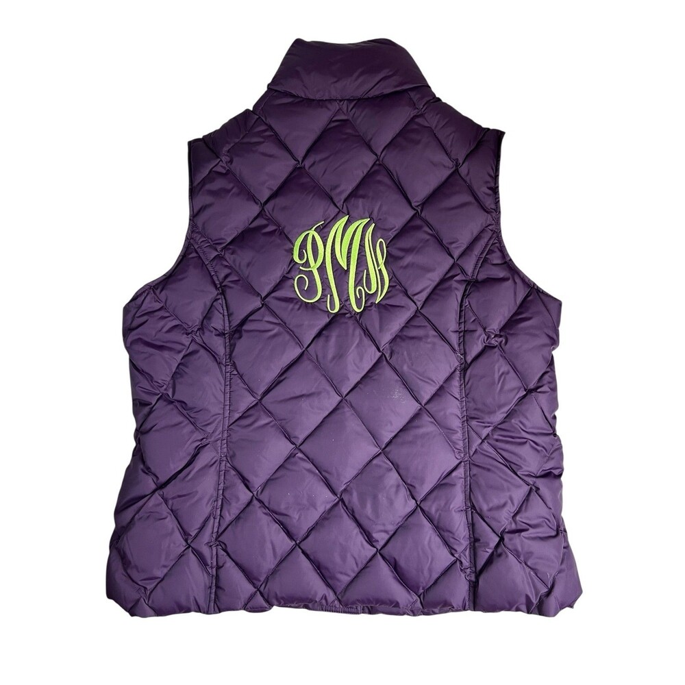 Lands' End Women Lightweight Down Filled Quilted Puffer Vest  Size L  Monogramed - Picture 2 of 8